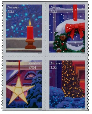 (2016) USPS Holiday Windows Forever Stamps