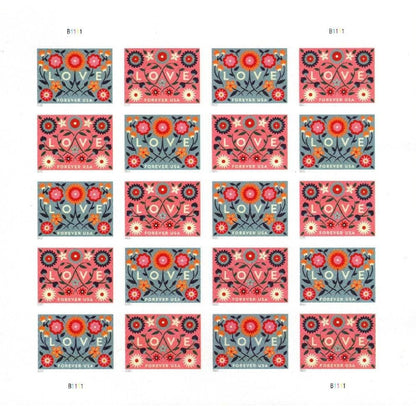 Love 2022-5 Sheets / 100 Pcs