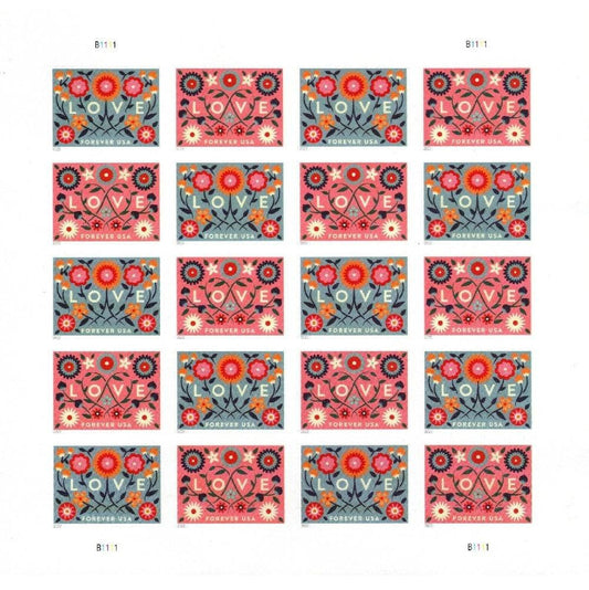 Love 2022-5 Sheets / 100 Pcs