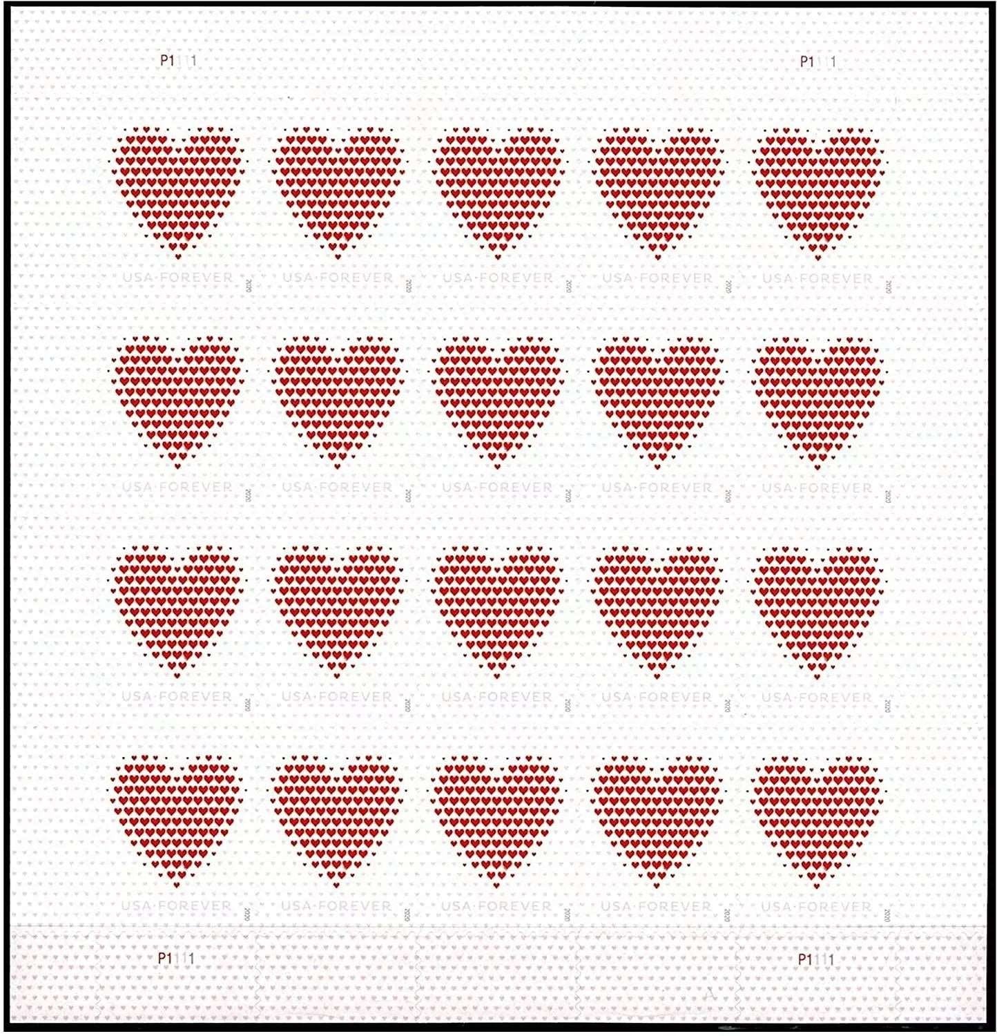 Made of Hearts 2020-5 Sheets / 100 Pcs