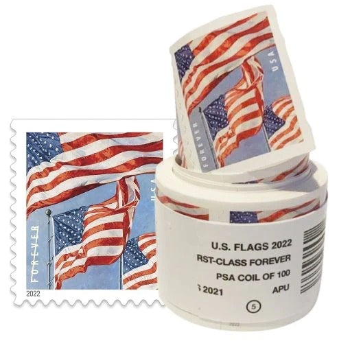 (2022) Forever American Flag Stamps Rolls