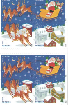 2012 US Stamp Santa & Sleigh - Booklet of 20 Forever Stamps
