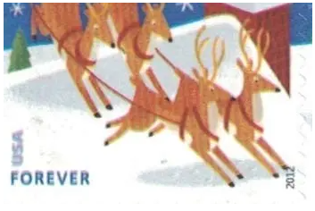 2012 US Stamp Santa & Sleigh - Booklet of 20 Forever Stamps