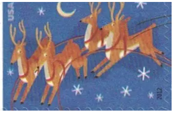 2012 US Stamp Santa & Sleigh - Booklet of 20 Forever Stamps