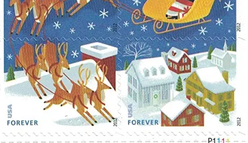 2012 US Stamp Santa & Sleigh - Booklet of 20 Forever Stamps