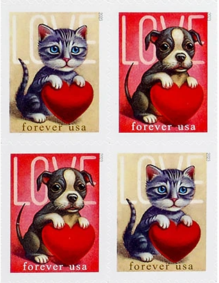 (2023) USPS Cat and Dog Love Forever Stamps