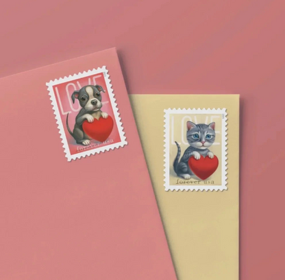 (2023) USPS Cat and Dog Love Forever Stamps