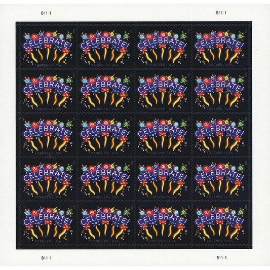 (2011) USPS Neon Celebrate! Forever Stamps