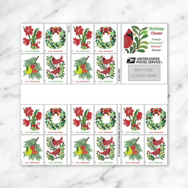 （2025）Holiday Cheer Stamps, Book of 20