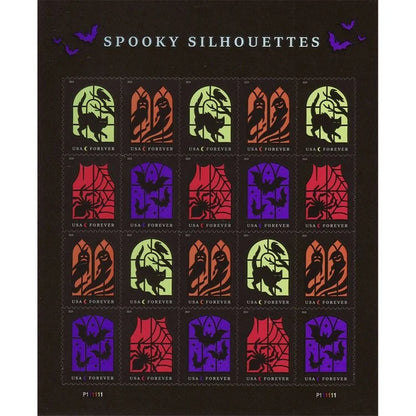 (2019) USPS Spooky Silhouettes Framed Forever Stamps