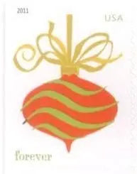 2011 US Holiday Baubles Forever Stamps Booklet of 20