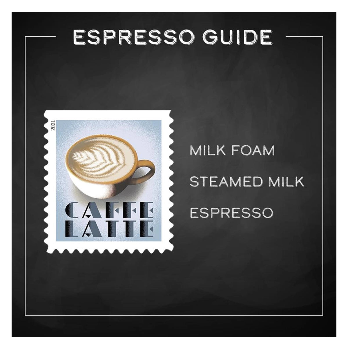 (2021) USPS Espresso Drinks Forever Coffee Stamps