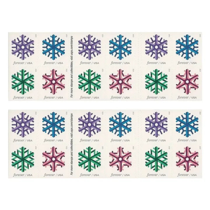 (2015) USPS Geometric Snowflakes Forever Postage Stamps